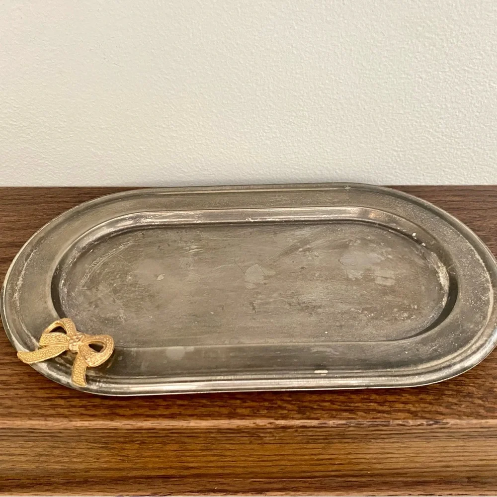 Vintage Antique Vanity Tray with Bow